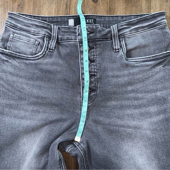 KUT Rachael Fab Ab Mom Jeans Ankle Crop Straight High Rise Raw Hem Button Fly - Picture 4 of 8